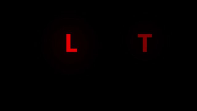 File not found error message animation, digital glitch text effect on black background