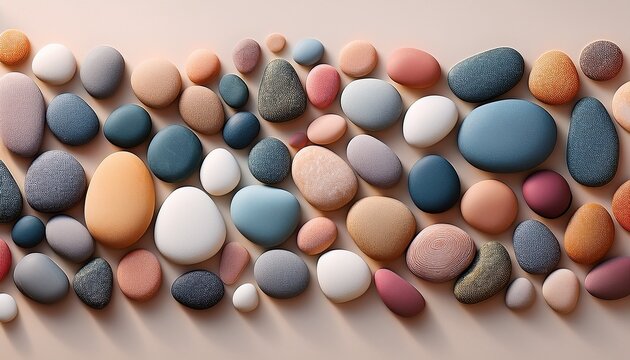 harmonic image of round gently colored pebble stones