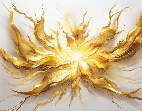 golden energy bolt ai generated backgrounwhite background