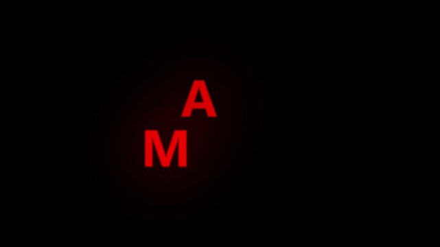 Handmade neon sign animation glowing red text on black background, for craft and, artisan branding