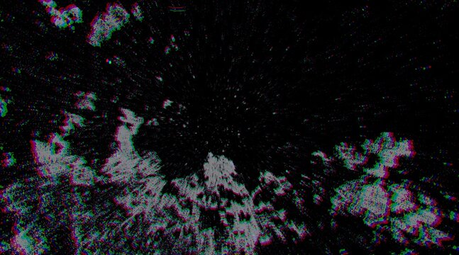 Dark abstract texture with digital glitch effect, colorful RGB noise and static error distortion.