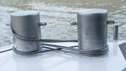Iron cable for anchor in a yacht © Nikolay