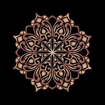 Ornamental mandala animation, classic circular decoration