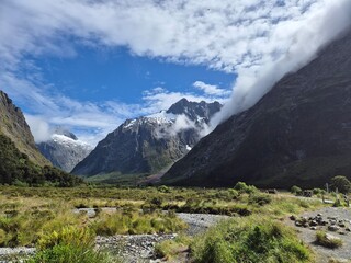 Glacier Mountains Under Dramatic Cloudscape New Zealand © Jessica
