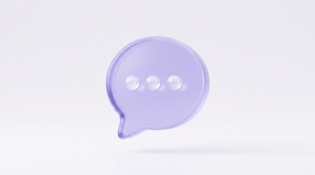 Speech bubble with floating spheres symbolizing communication and ideas