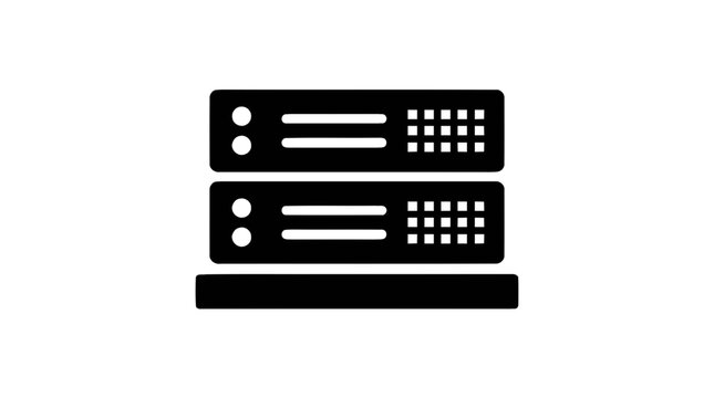 Vector illustration of server rack icon on a transparent background