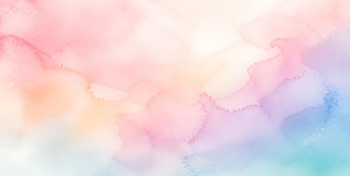 Soft pastel watercolor brush strokes blend smoothly on light background