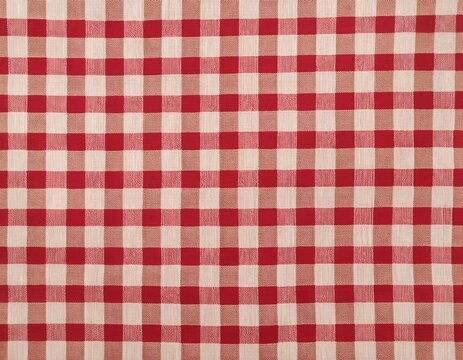 cream beige seamless gingham tablecloth background texture red and white vichy check pattern fabric digital