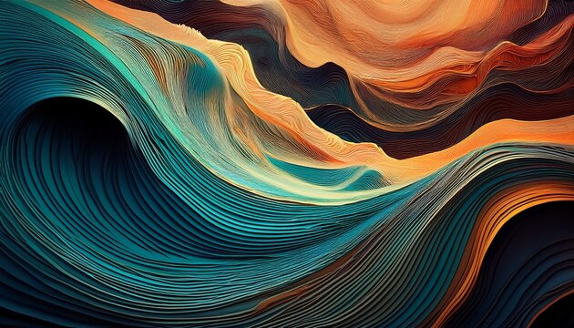abstract geological folds and seismic waves