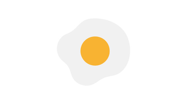 Simple fried egg sunny side up minimalist icon graphic with breakfast, culinary