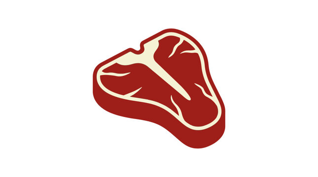 T-bone steak cut icon vector illustration with t bone illustration isolated