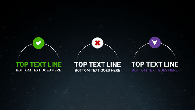 3-Step Infographic Lower Third With Checkbox Icons