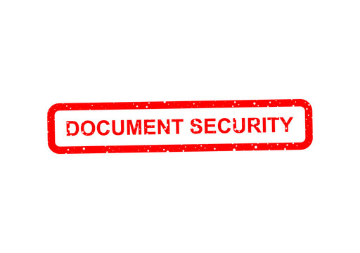Red document security stamp with distressed edges illustration