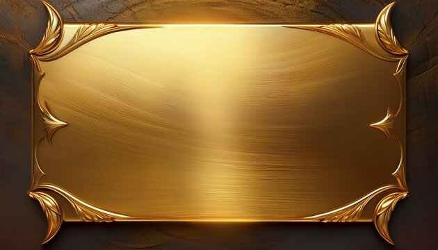 elegant gold plaque with smooth metallic finish