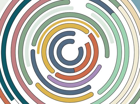 Colorful abstract maze or spiral design