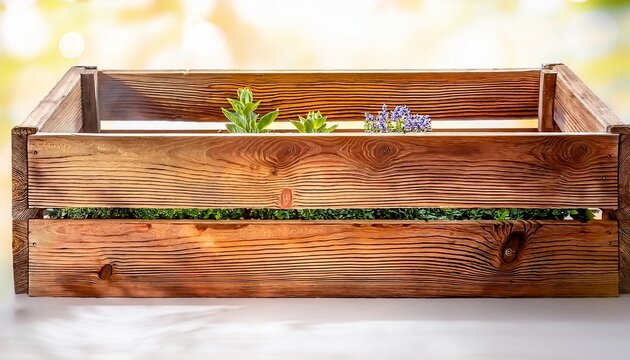 rustic wooden planter box