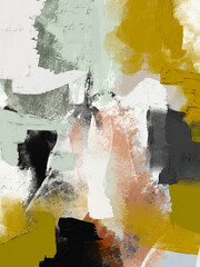 Contemporary abstract wall art with dynamic gestural brushstrokes and painterly texture © CHREMOS