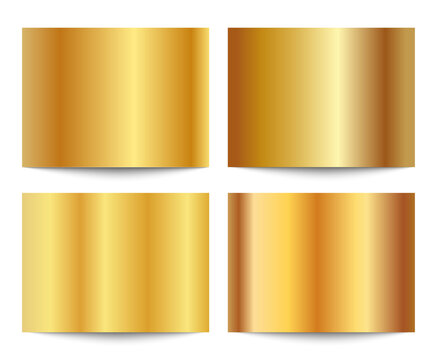 Shiny gold square elements for luxury branding on transparent background