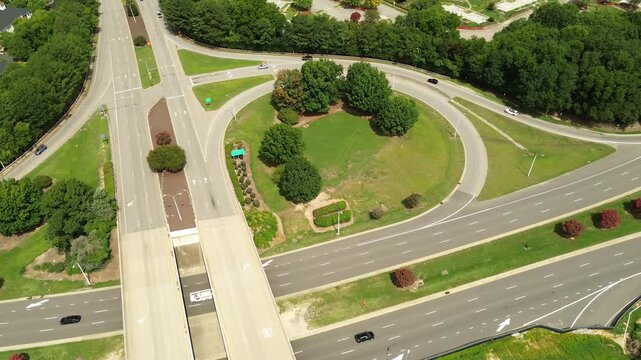 Aerial view of traffic on Western Boulevard in downtown Raleigh, North Carolina
