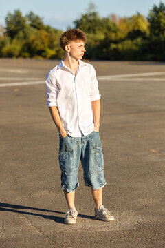 Teenager Denim Shorts and Shirt