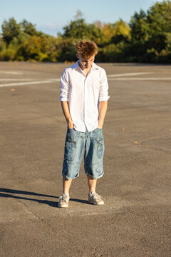 Teenager Denim Shorts and Shirt