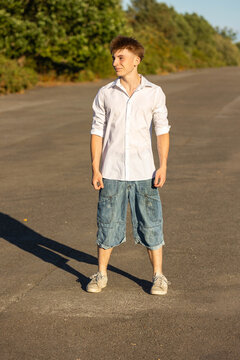 Teenager Denim Shorts and Shirt