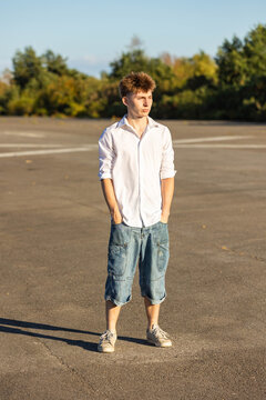 Teenager Denim Shorts and Shirt