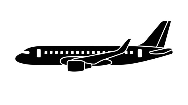 Vector illustration of airplane icon on a transparent background