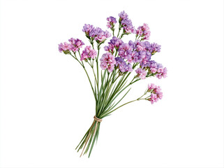 Obraz premium A delicate bouquet of small purple and pink flowers tied with twine AI generative