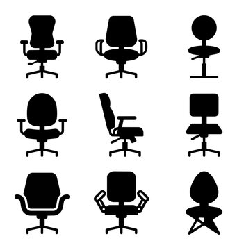 Collection of office chair silhouettes modern seating options