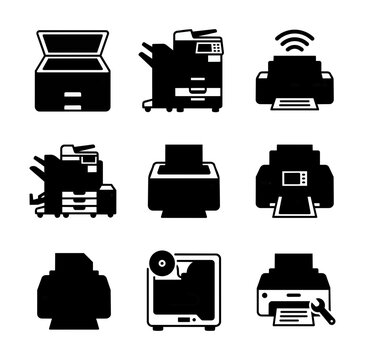 Office printer and scanner device icons