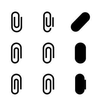 Paper clip icons set simple illustration