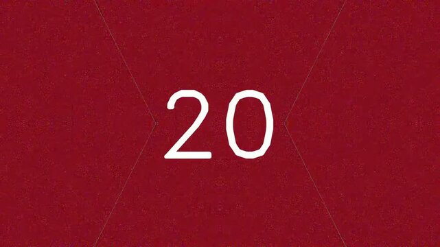 Minimalistic red background with number twenty in center