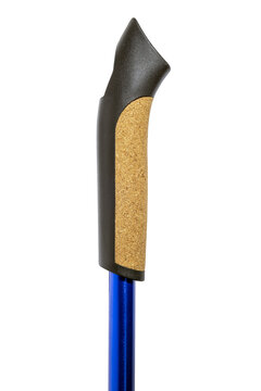 Ergonomic cork trekking pole handle with moisture absorption comfort grip