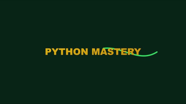 Python mastery: programming and software development concept with animated text and dynamic animation 4k