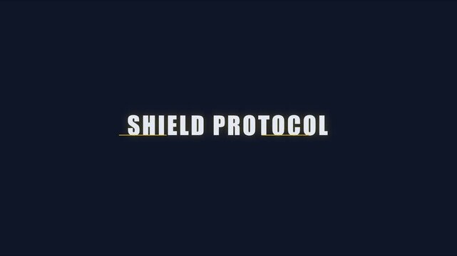 Shield protocol digital security concept animation with minimalist typography and modern motion 4k cybersecurity