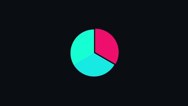 Animated pie chart with rotating segments for business data visualization and financial analytics presentation animation 4k