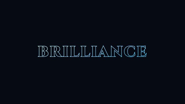 Brilliance typography text animation on dark 4k background, for branding and, minimalist motion minimalist