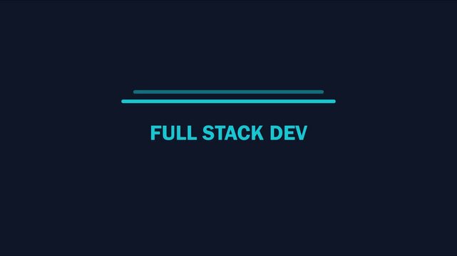 Full stack dev text animation for software engineering and coding presentations 4k programming developer