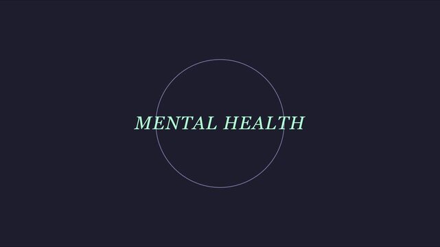 Mental health awareness concept with minimalist animated circle and typography for psychology and wellness projects animation 4k