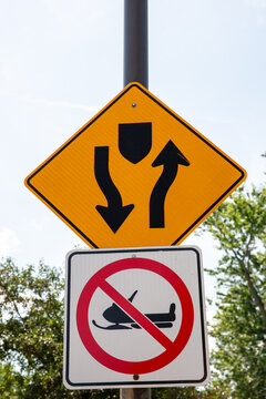 Snowmobiling  and directional signs
