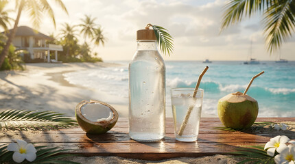 Obraz premium coconut cocktail on the beach