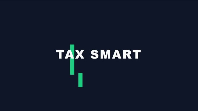 Tax smart financial concept with animated growth chart and rising green bar graph for business investment and accounting strategy animation 4k