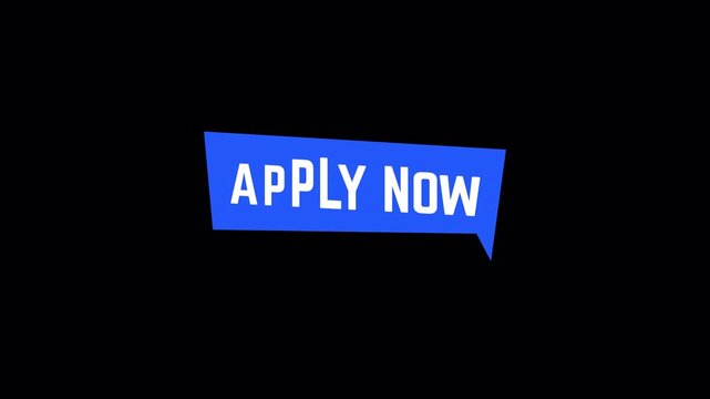 Apply Now Text Animation on Blue Speech Bubble