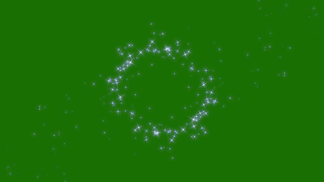 Doodle cartoon fast line glitter motion, twinkling stars animation, white blinking stars, sparkle twinkle glitter star effect animation in 4K loop, retro sparkle particle movement on green screen