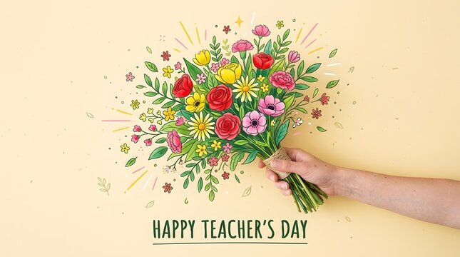 Celebrating the profound impact of educators a vibrant bouquet of gratitude for teachers on their special day acknowledging their dedication and commitment