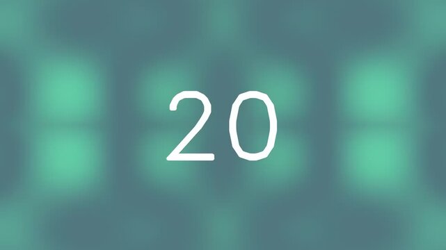 Abstract digital countdown timer with blurred green background