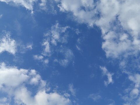 Blue sky with clouds, Stratocumulus, Nature view, Fresh air, Summer day