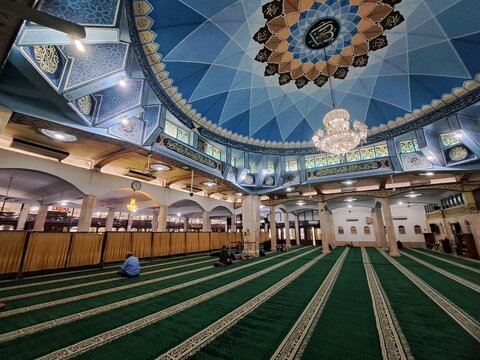 Interior View of Al Jihad Mosque Dome and Prayer Hall in Medan Indonesia