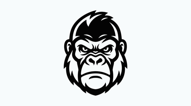Stylized gorilla face icon for modern branding